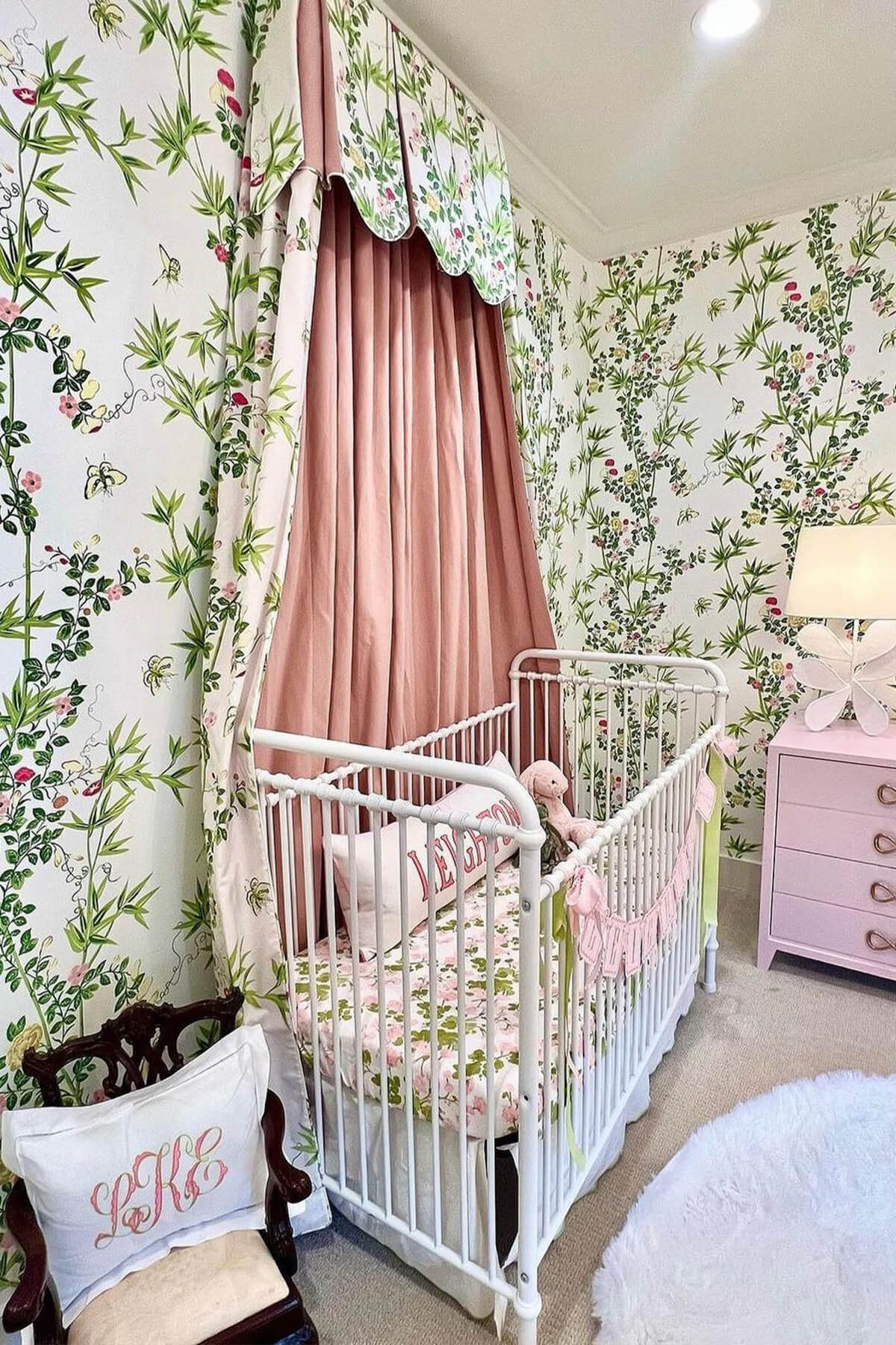 Nursery with Vibrant Wallpaper