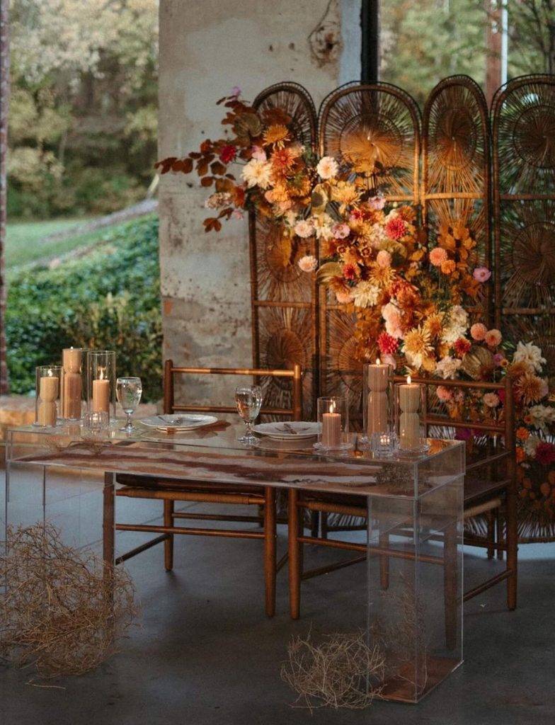 Bride and Groom Table Fall wedding