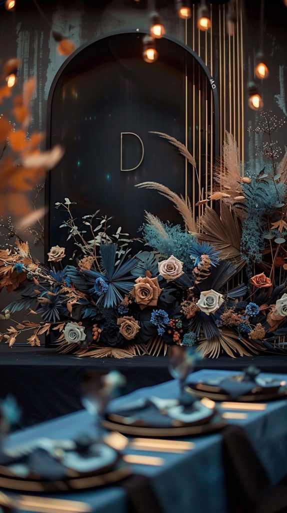 black and blue backdrop