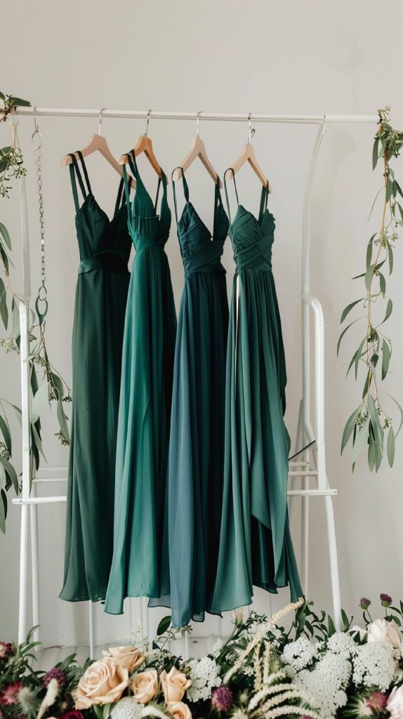 Green bridesmaid dresses