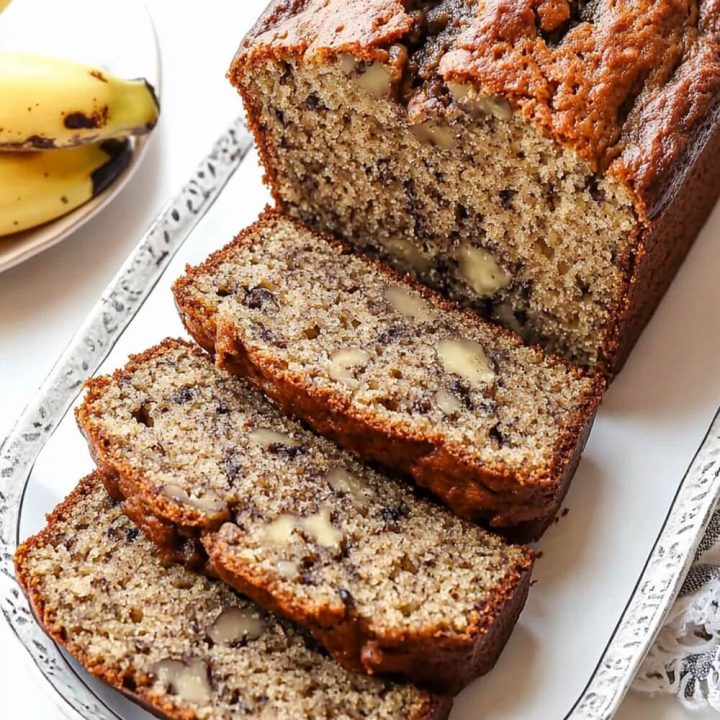 Banana bread on a platter