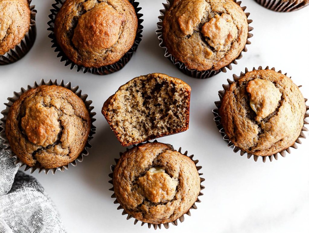 Banana muffins on a counter top