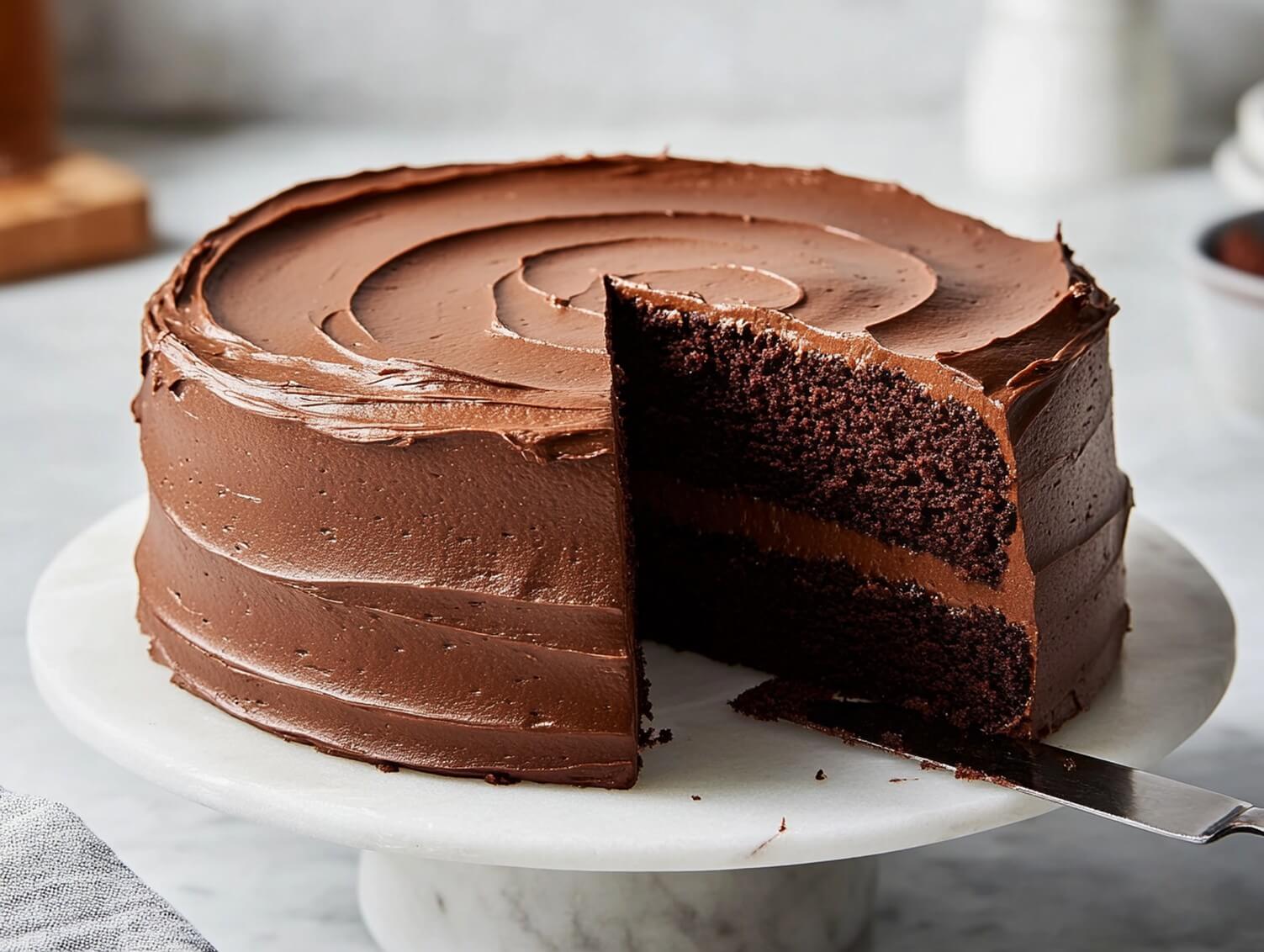 A round Chocolate Cake