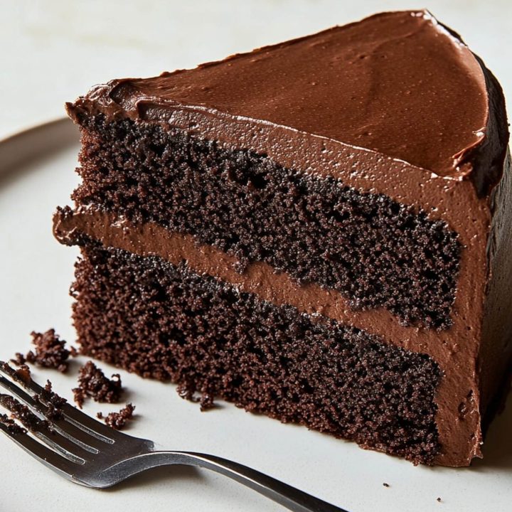 A slice of chocolate cake