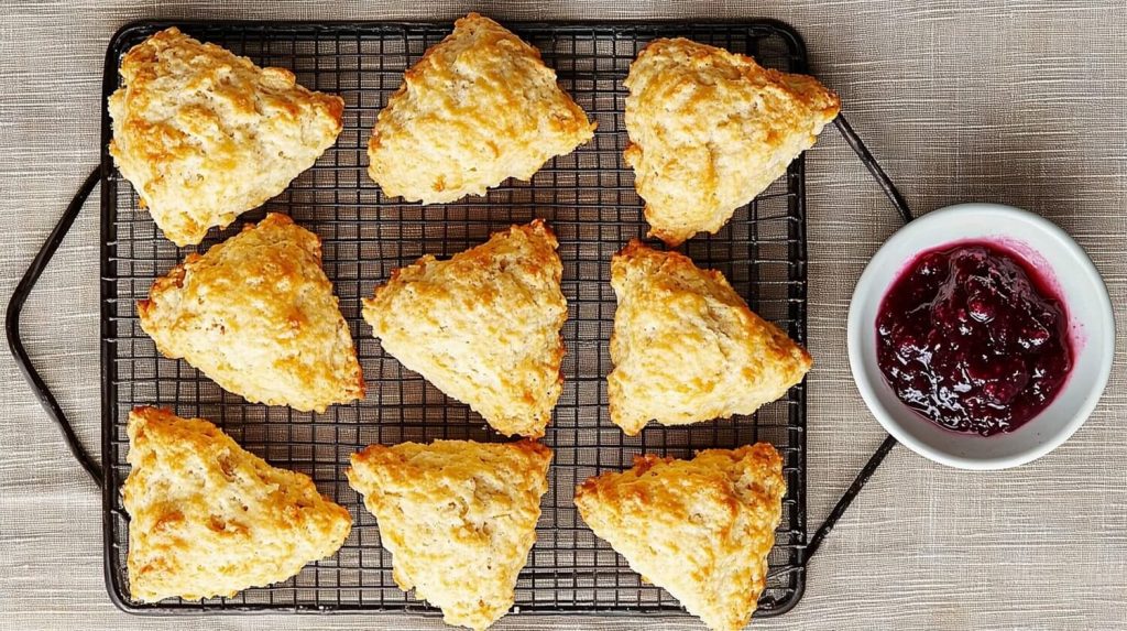 Scones with cranberry jam