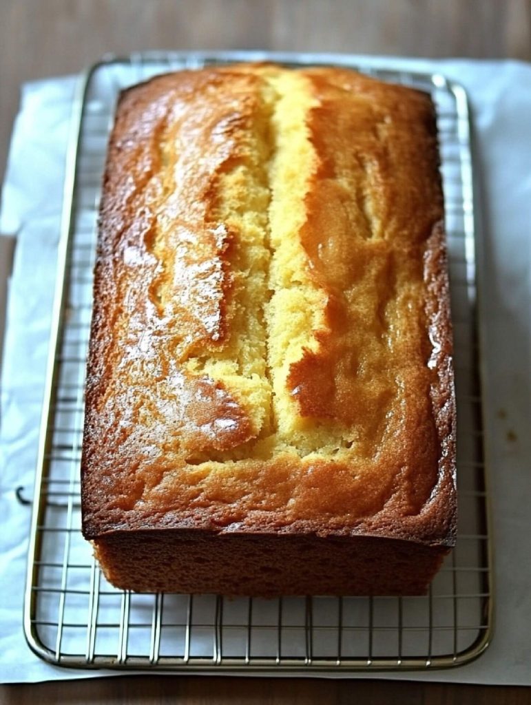 A loaf of Vanilla Pound cake