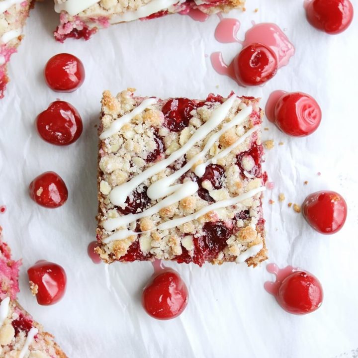 Almond Cherry Streusel Bars