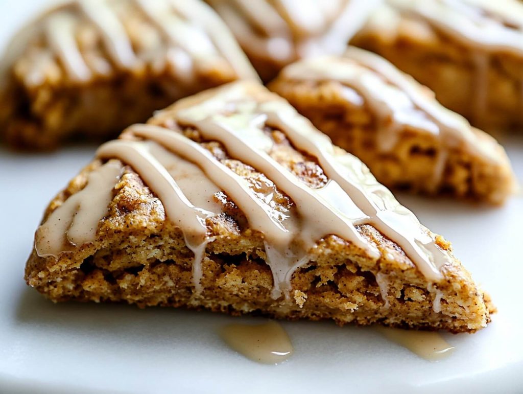 Pumpkin Scones with maple glaze