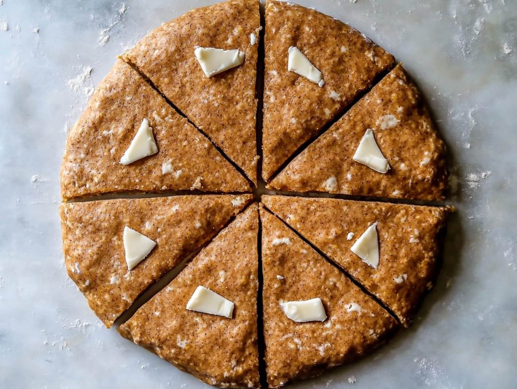 Shaping the dough for Pumpkin Scones