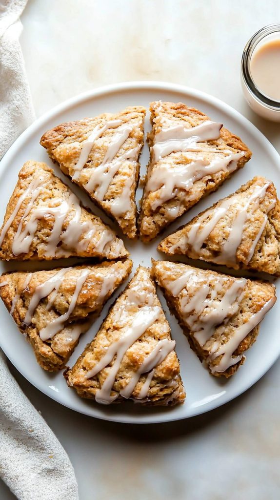 Pumpkin Scones with maple glaze