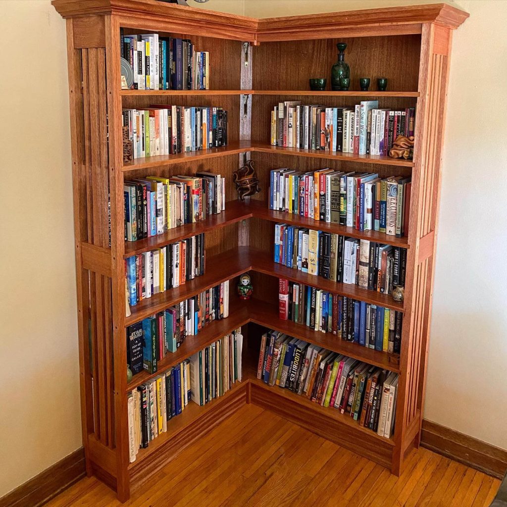 Traditional Wooden Corner Bookshelf