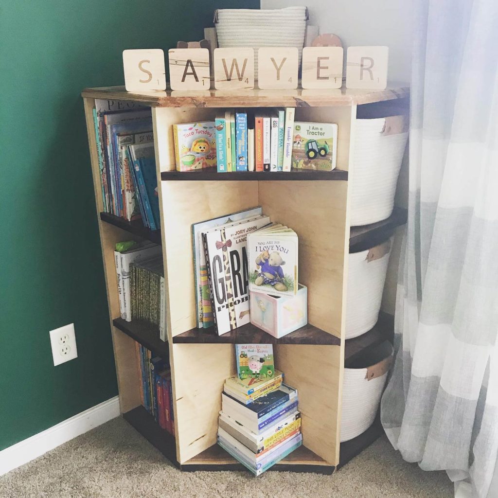 Personalized Polygon Corner Bookshelf