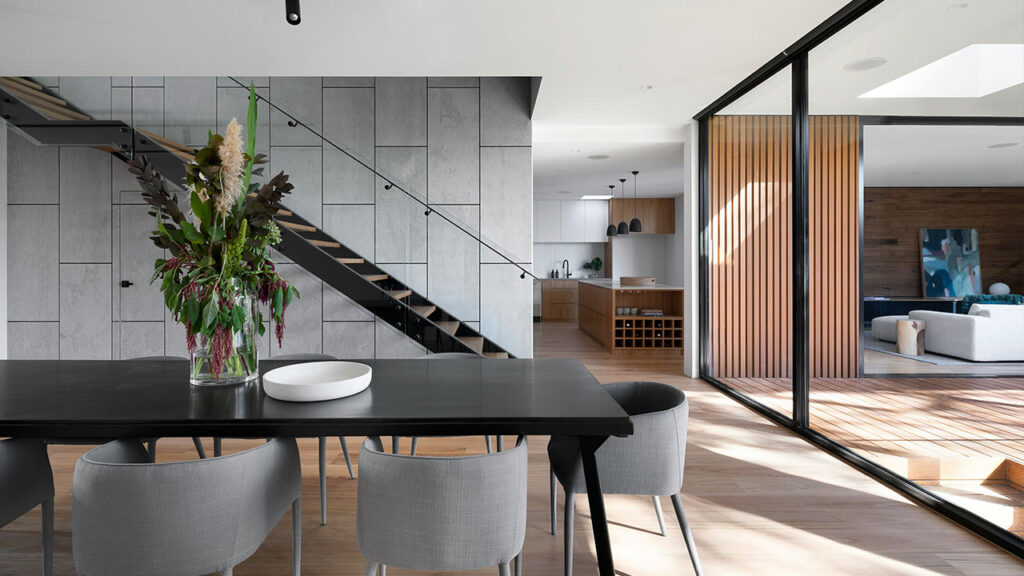 black wooden table and chairs