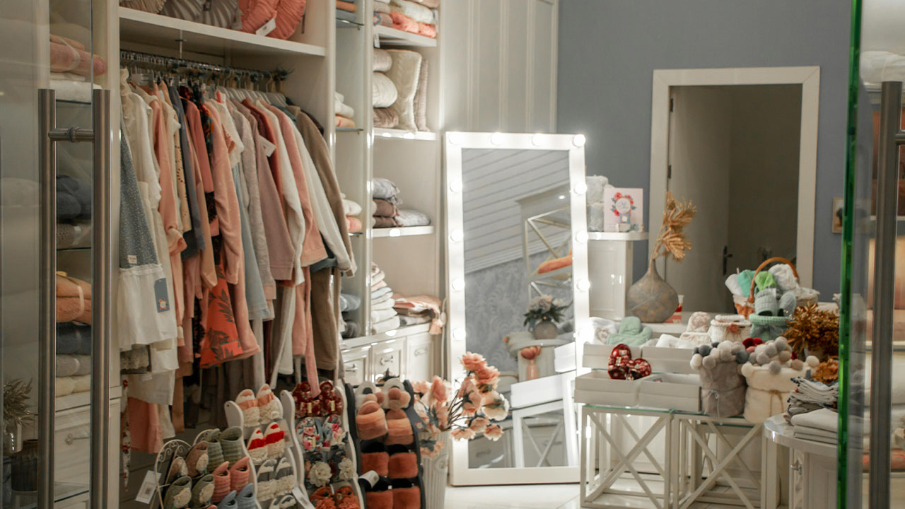 wardrobe cluttered