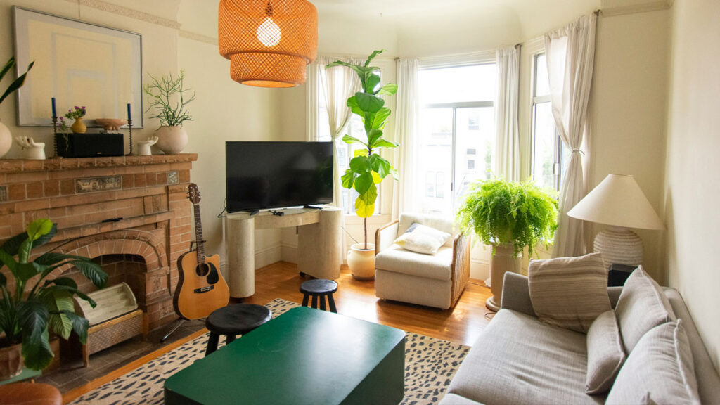 black remote control on green table