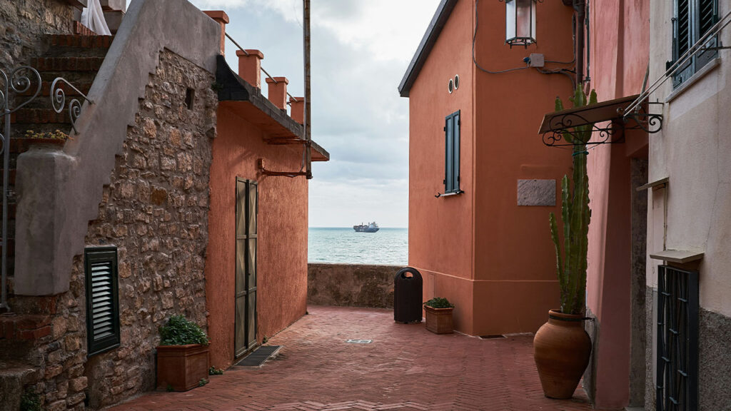 architectural photography of houses near coast
