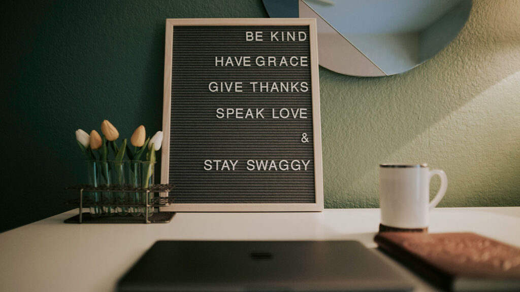 rectangular brown quote board