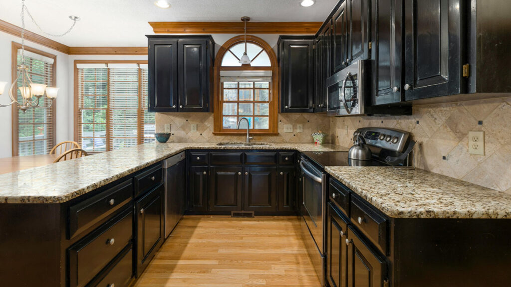 Black Wooden Cabinets in the Kitchen