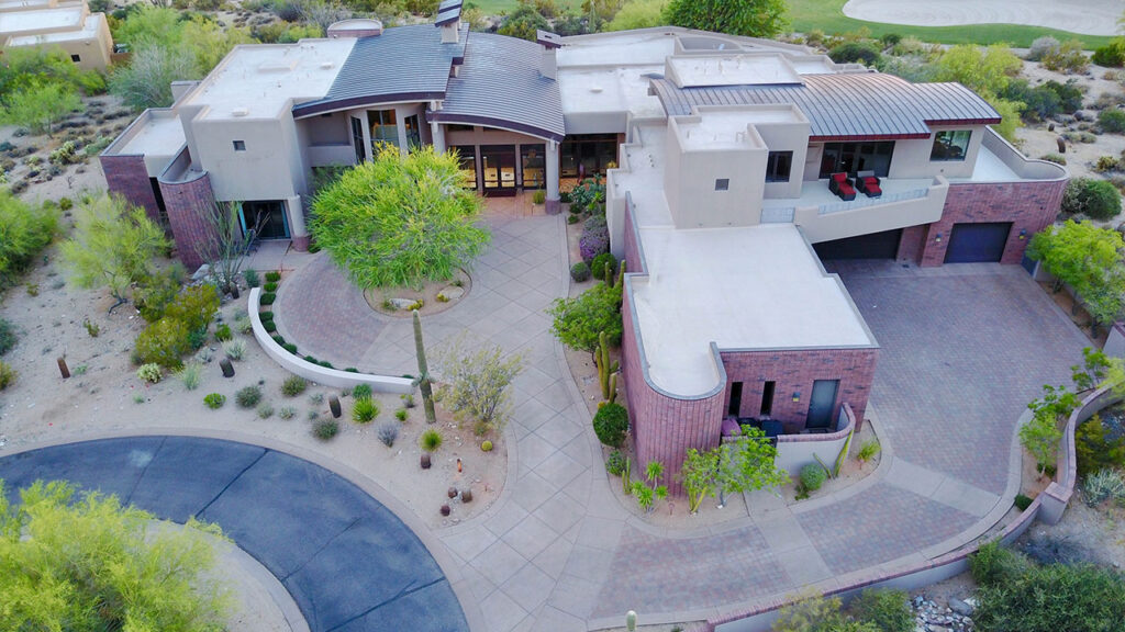 aerial photography of concrete mansion