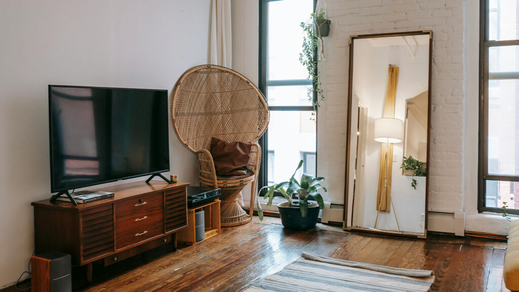 Interior of room with furniture