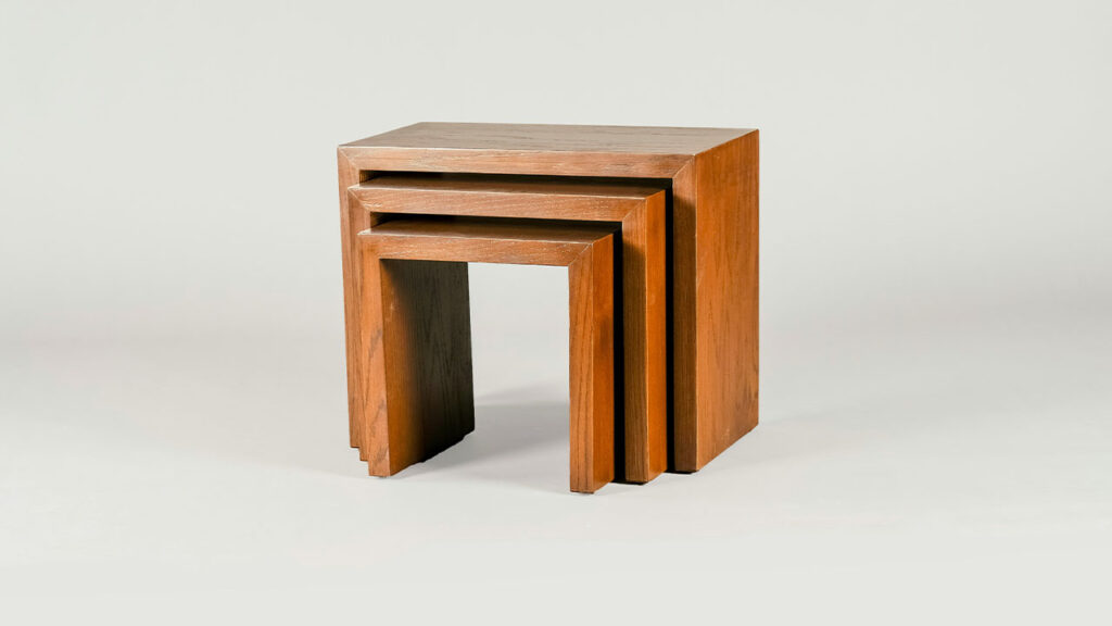 brown wooden table on white background