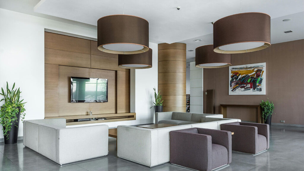 Spacious living room in modern apartment