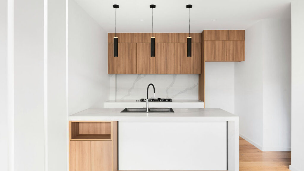 white and brown wooden kitchen cabinet