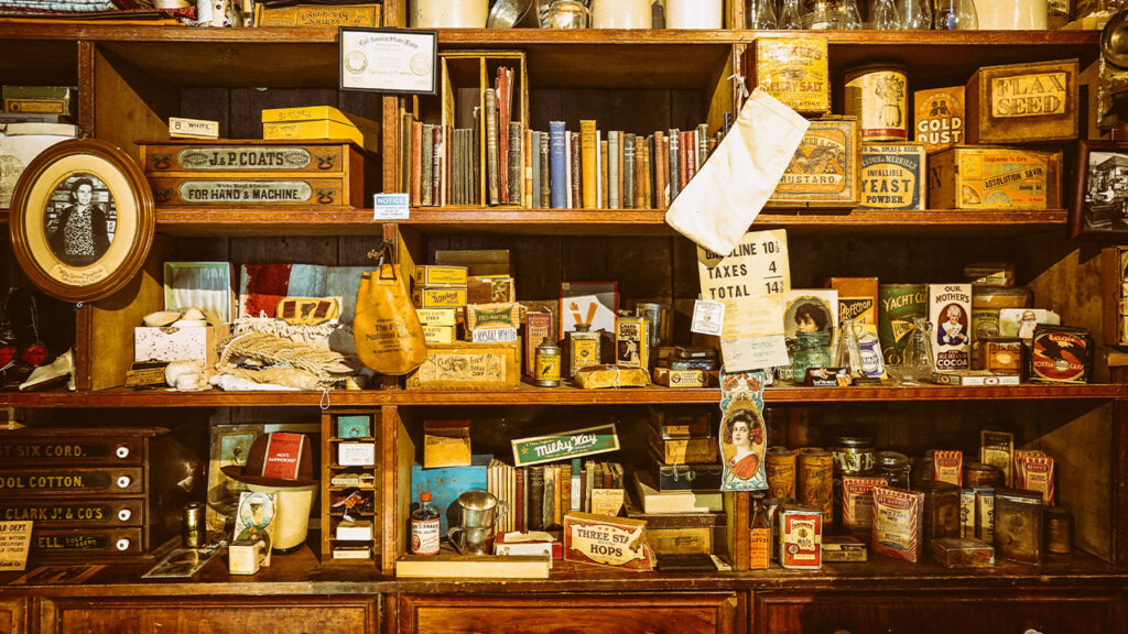 items on shelf
