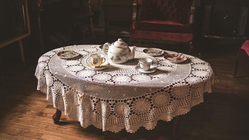 A Teapot and Teacups on a Table