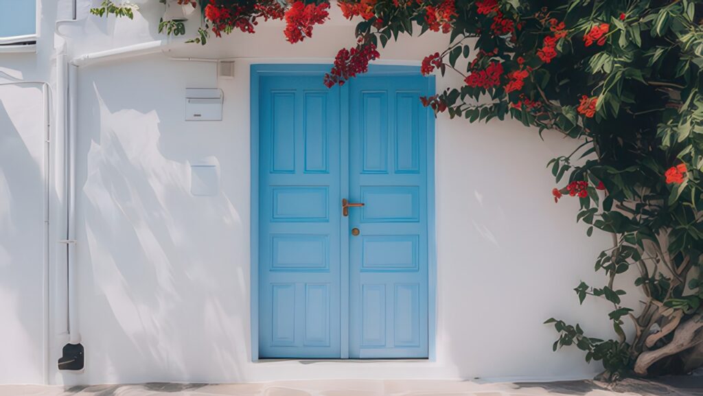 Blue front door