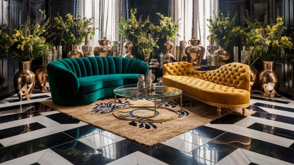 pattern floor and rug