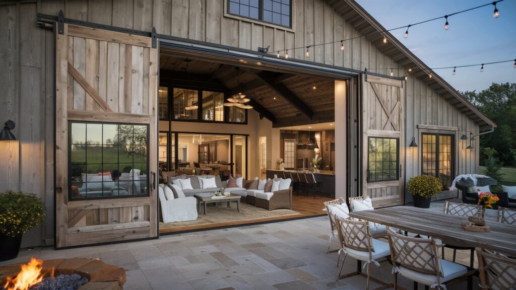 Indoor-Outdoor Living with Oversized Barn Doors