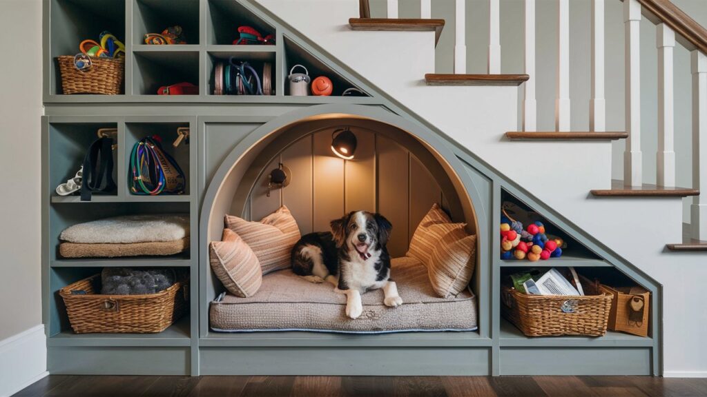 under stairs pet bed