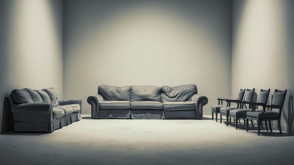 Furniture against the wall