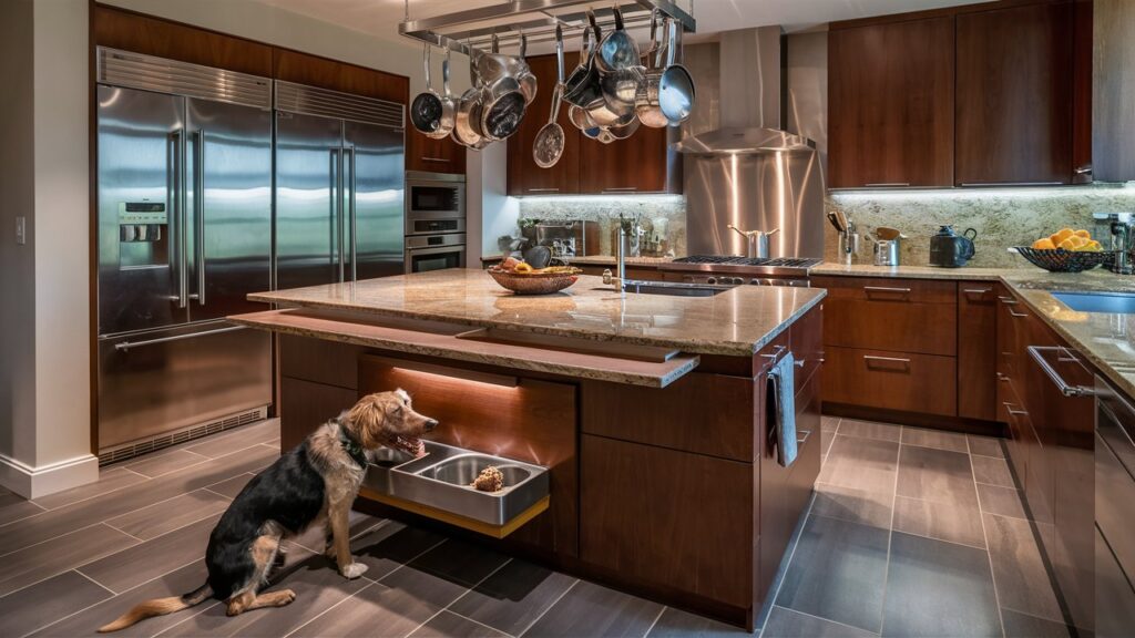 Built in Pet feeding platform