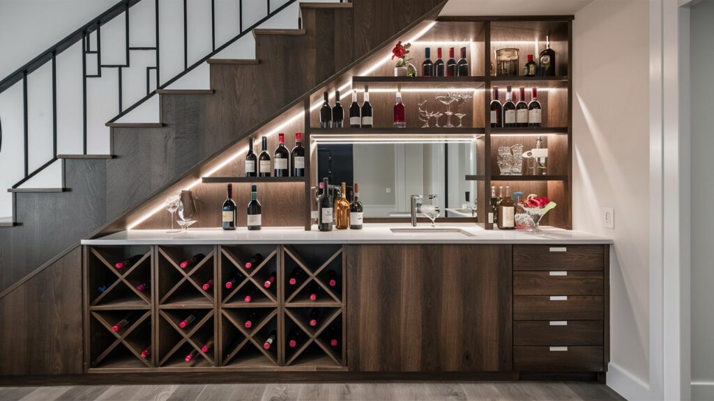 under stairs wine rack