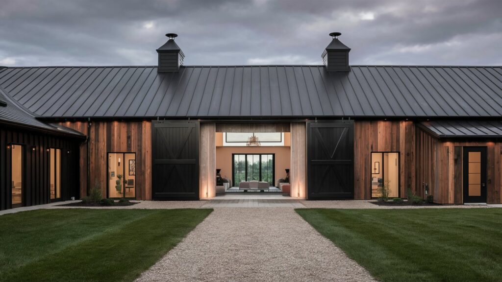 Classic Red Barn Exterior with White Trim