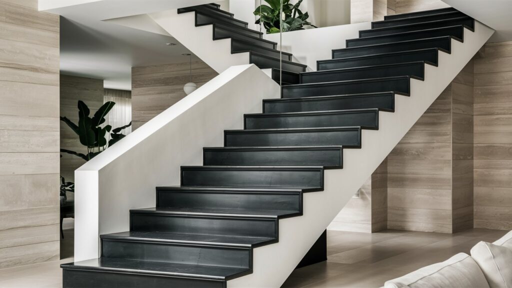 black and white stairs
