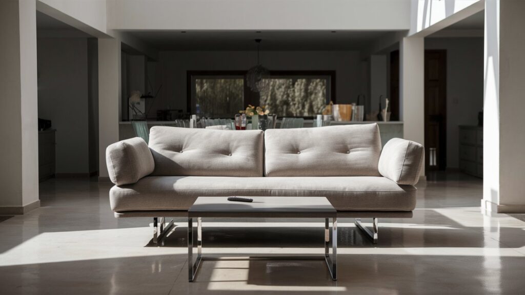 Simple living room with no storage area