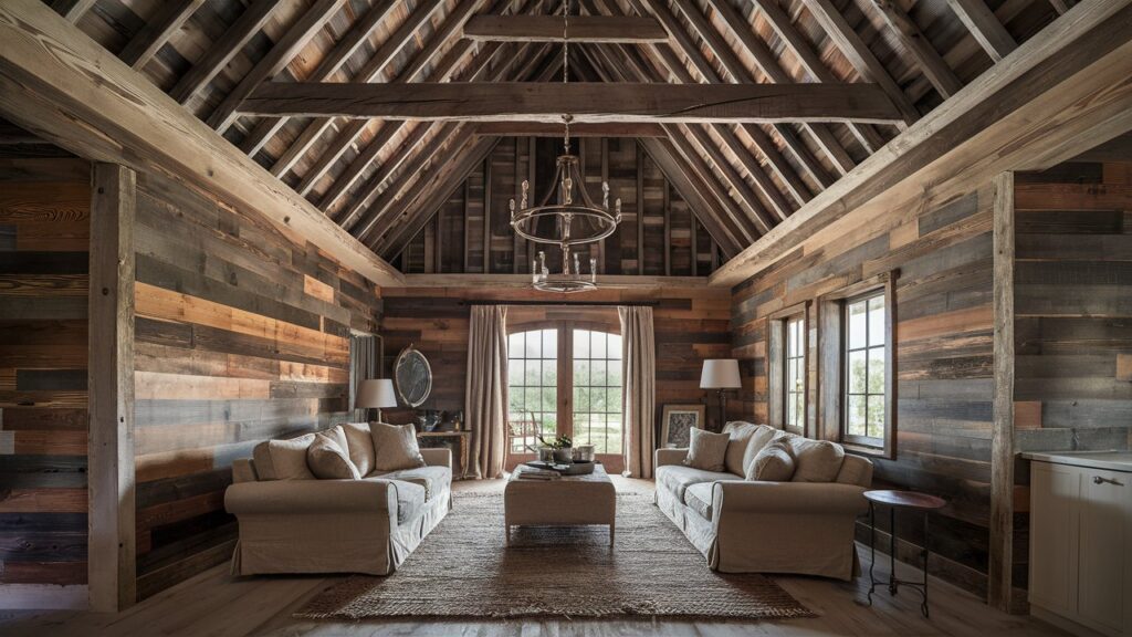 Reclaimed Wood Walls and Ceiling Treatments