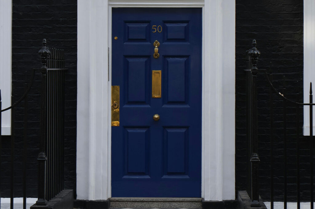 blue door