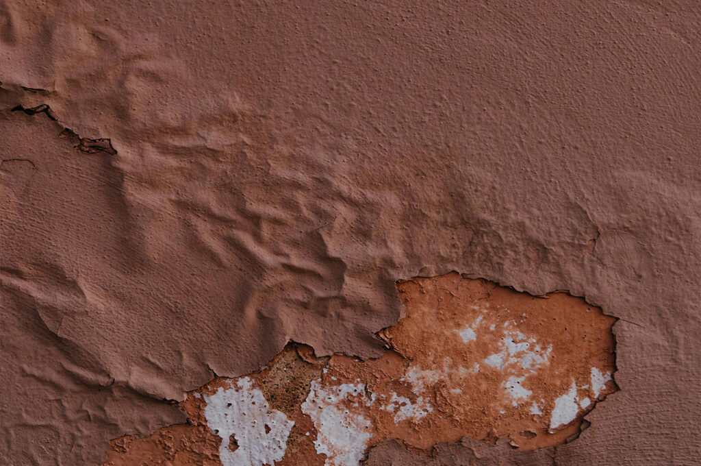 paint peeled off walls