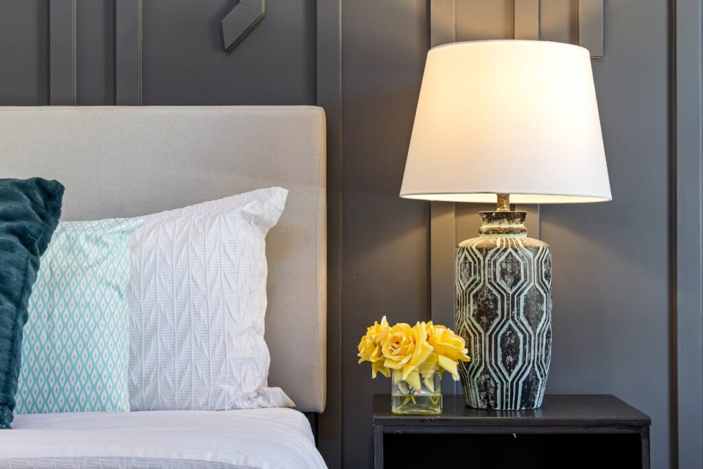 flowers on nightstand