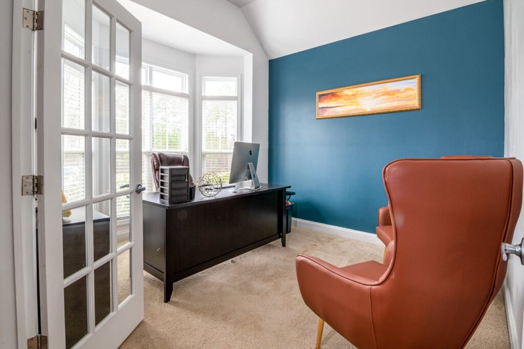 Blue accent wall interior