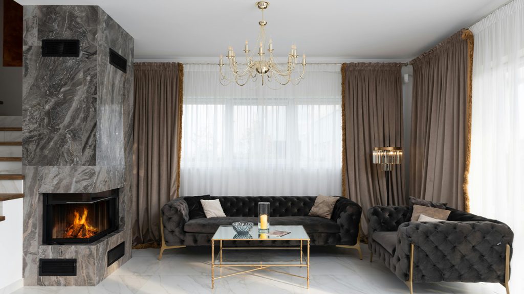 ceiling height fireplace