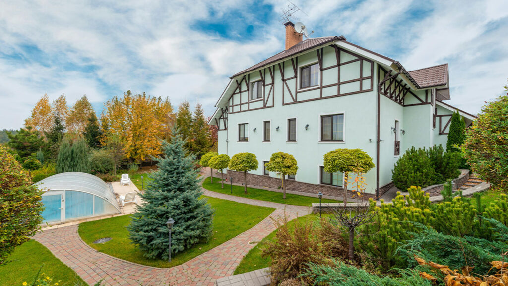 Clouds over House with Garden