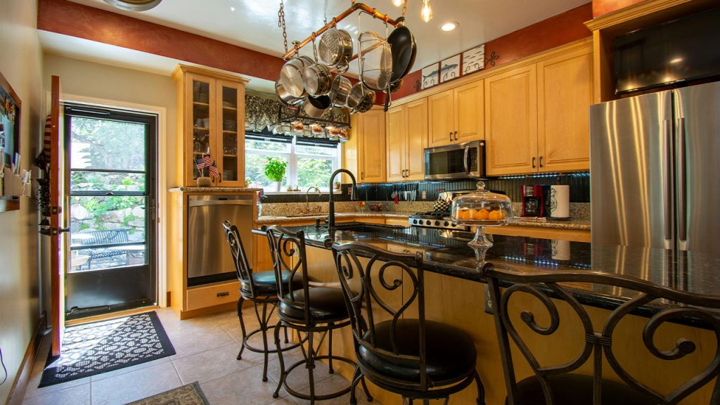 Black Metal Bar Stools in a Kitchen