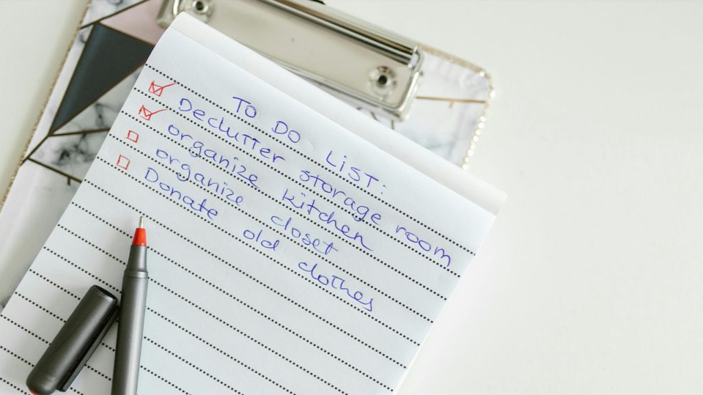 List Written in a Notepad With Pen