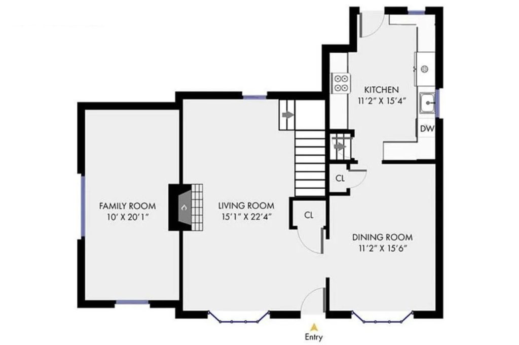 Spacious Ground Floor with a Fireplace