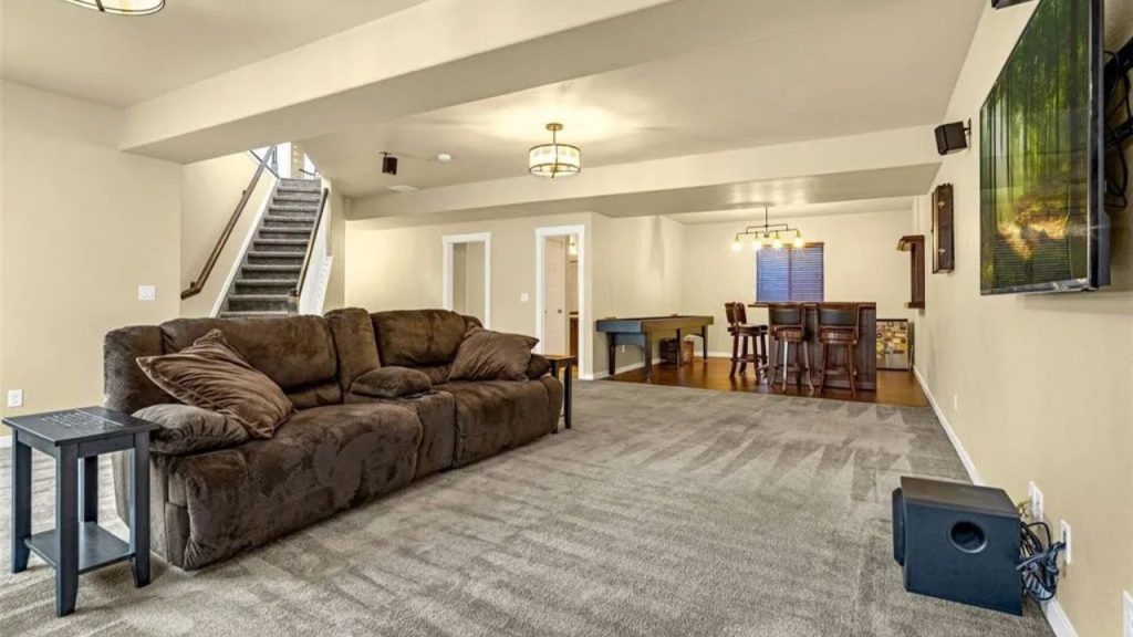 Entertainment-Focused Finished Basement